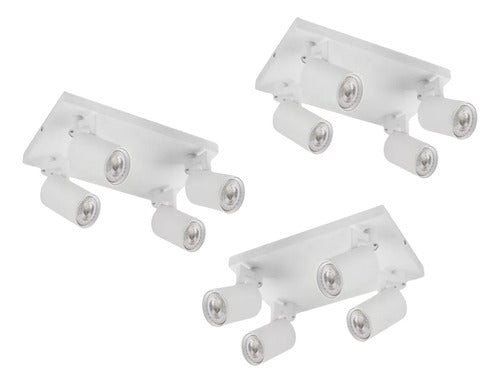 Pack 3 Foco Porta Gu10 Cuadruple Altair Iv Konnergie Deus