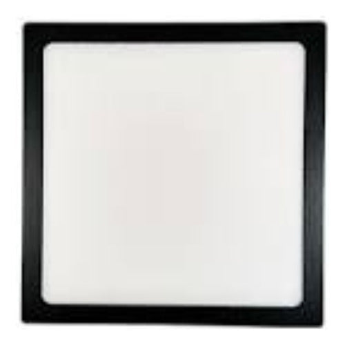 Panel Plafón Led 24w Sobrepuesto Cuadrado Borde Negro