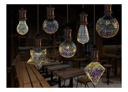 Ampolleta LED 3W 3D RGB Diseño Corazón Decorativo Colores