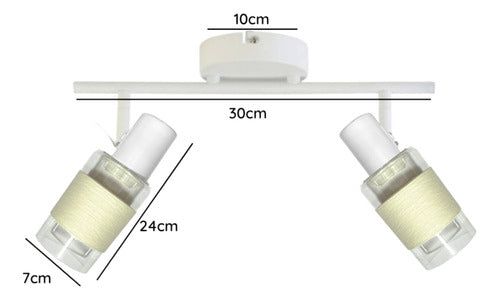 Pack 2 Aplique Doble Porta E14 Led Zaurak Konnergie Deus
