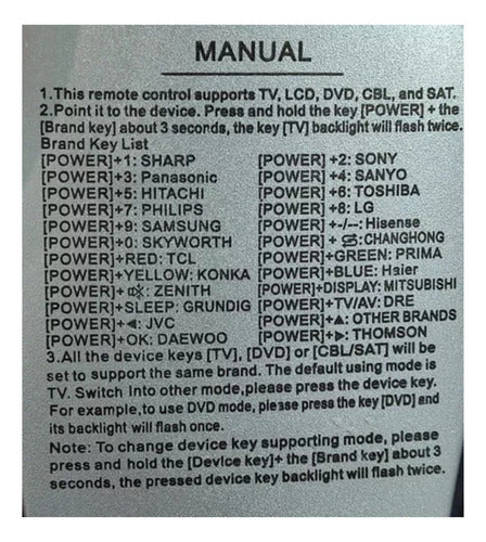 Control Remoto Compatible Televisor Universal Tv + Pilas