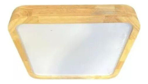 Panel Plafón Led Borde Madera Sobrepuesto Moderno 40cm 36w