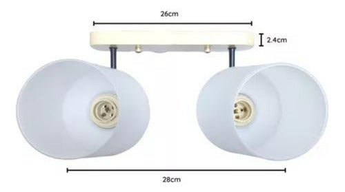 Pack 2 Lampara Aplique Doble Porta Ampolleta E27 Lusitania