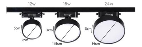 Foco Riel Monofásico 18w Led Luz Tipo Panel 220v 1800lm