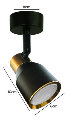 Aplique Foco Porta Ampolleta Dicroica Gu10 Moderno Dirigible - Deus Group