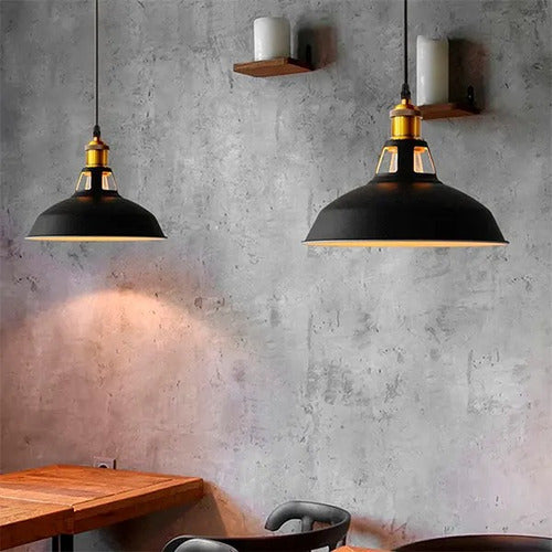 Lampara De Techo Vintage Decoración Retro Soquete E27 Color Negro
