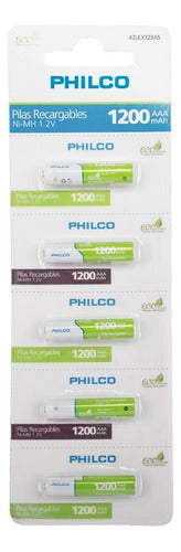 Pilas Tira Recargable Aaa X 5 1200mah Philco