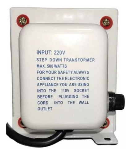 Auto Transformador Corriente 220v A 110v 500 Watts + Tierra