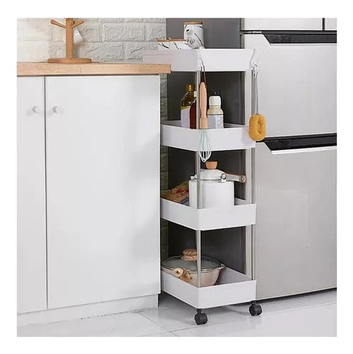 Estante Organizador Baño Cocina Con Ruedas 4 Niveles - Deus Group
