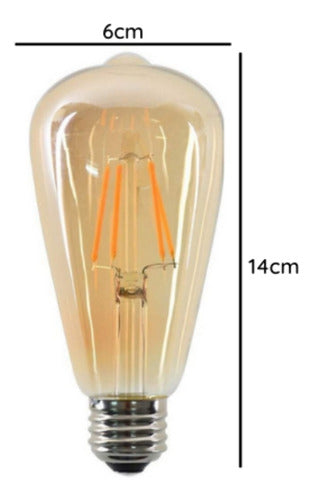Pack 2 Ampolleta Vintage E27 Led St64 4w Konnergie Deus