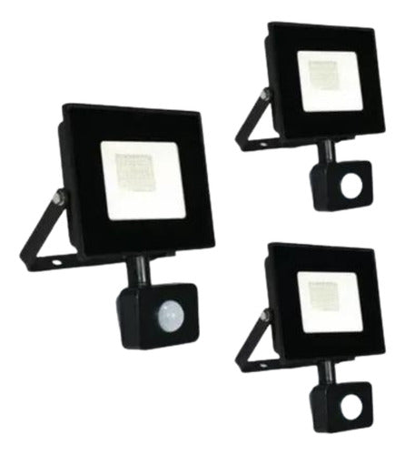 Foco Proyector Led Sensor 50w Seguridad Exterior Pack 3 Sec