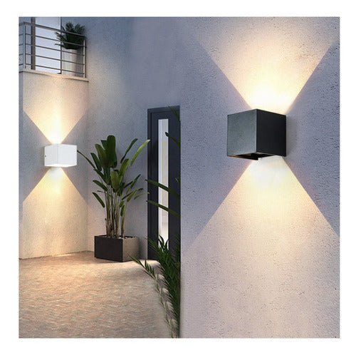 Aplique Led Cuadrado Doble Dirigible Luz Cálida 6w Color Blanco - Deus Group