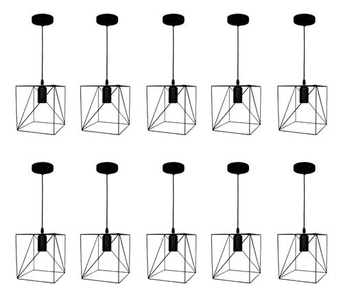 Pack 10 Lampara Porta E27 Sirius Cuadrada Konnergie Deus