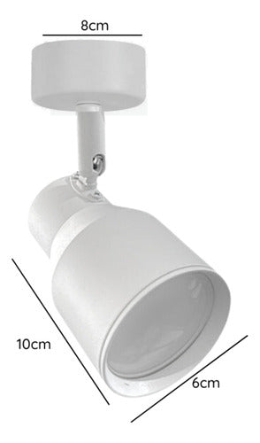 Aplique Foco Porta Ampolleta Dicroica Gu10 Moderno Dirigible - Deus Group