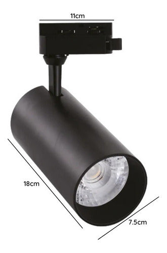Foco Riel Monofásico 30w Led Luz Neutra 4000k 220v 2700lm