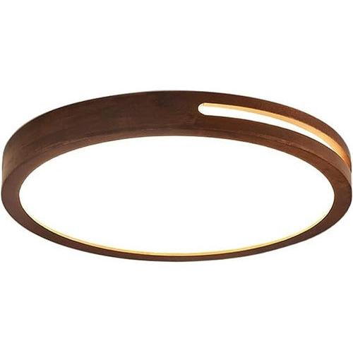 Panel Plafón Led Borde Madera 40cm Deco Sobrepuesto Redondo - Deus Group