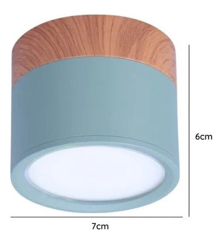 Panel Sobrepuesto Borde Madera Decorativo Led 6w Luz Fria