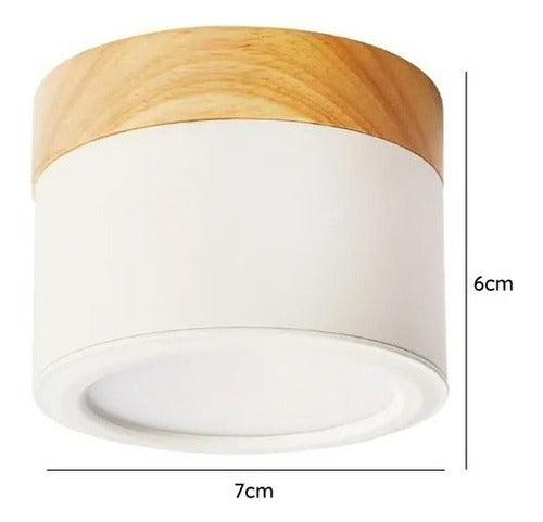 Panel Sobrepuesto Borde Madera Decorativo Led 6w Luz Fria