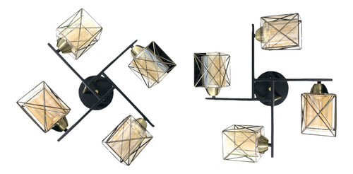 Pack 2 Aplique Cobre Cuadruple E27 Led Zibal Konnergie Deus