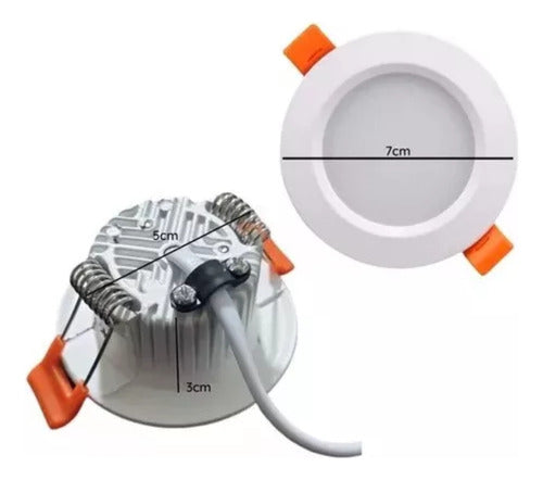 Panel Plafón Led Embutido Empotrado Redondo 3w Pack 10
