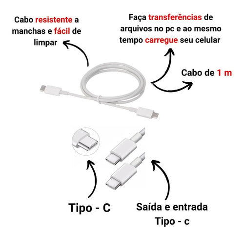 Cargador Genérica 45w Usb-c De Pared Con Cable Carga Super Rápida Negro