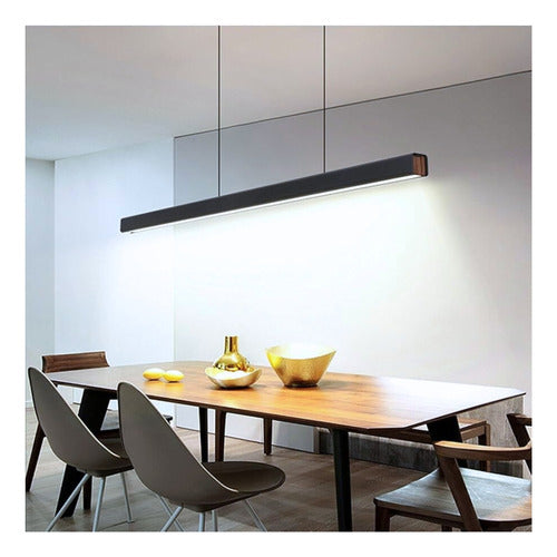 Lampara Led Lineal Colgante Pendant Negro 40w Driver Osram