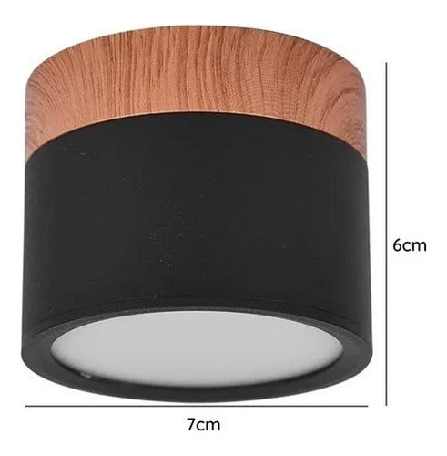 Panel Sobrepuesto Borde Madera Decorativo Led 6w Luz Fria