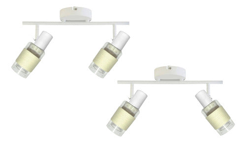 Pack 2 Aplique Doble Porta E14 Led Zaurak Konnergie Deus