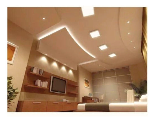 Pack 5 Panel Plafon Led Sobrepuesto Cuadrado 12w