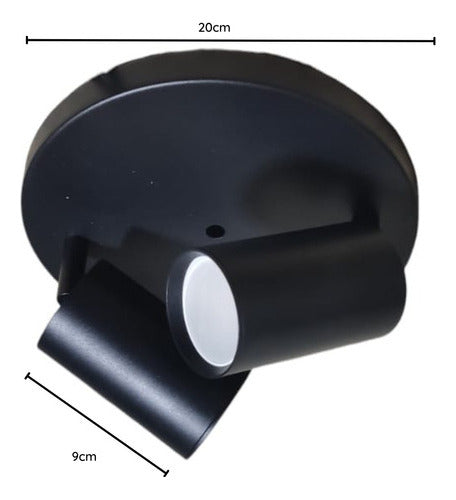 Aplique Porta Gu10 Doble Base Redonda Sobrepuesto Elegante