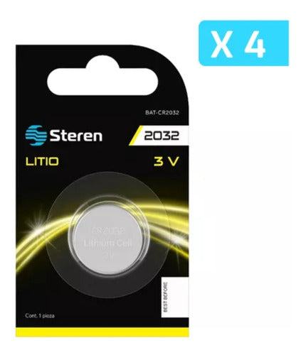 Pila CR2032 Tipo Botón Steren GP Litio 2032 | Multiusos