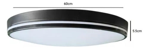 Panel Plafón Led Borde Negro Sobrepuesto Moderno 60cm 36w