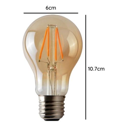 Pack 10 Ampolletas Led A60 Vintage 6w E27 2700k Ambar Retro - Deus Group