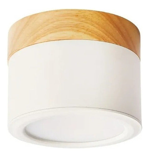 Panel Sobrepuesto Borde Madera Decorativo Led 6w Luz Fria