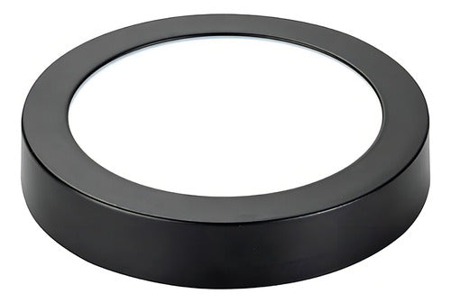 Panel Plafon Led Borde Negro Sobrepuesto Redondo 12w