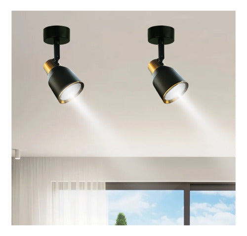 Aplique Foco Porta Ampolleta Dicroica Gu10 Moderno Dirigible - Deus Group