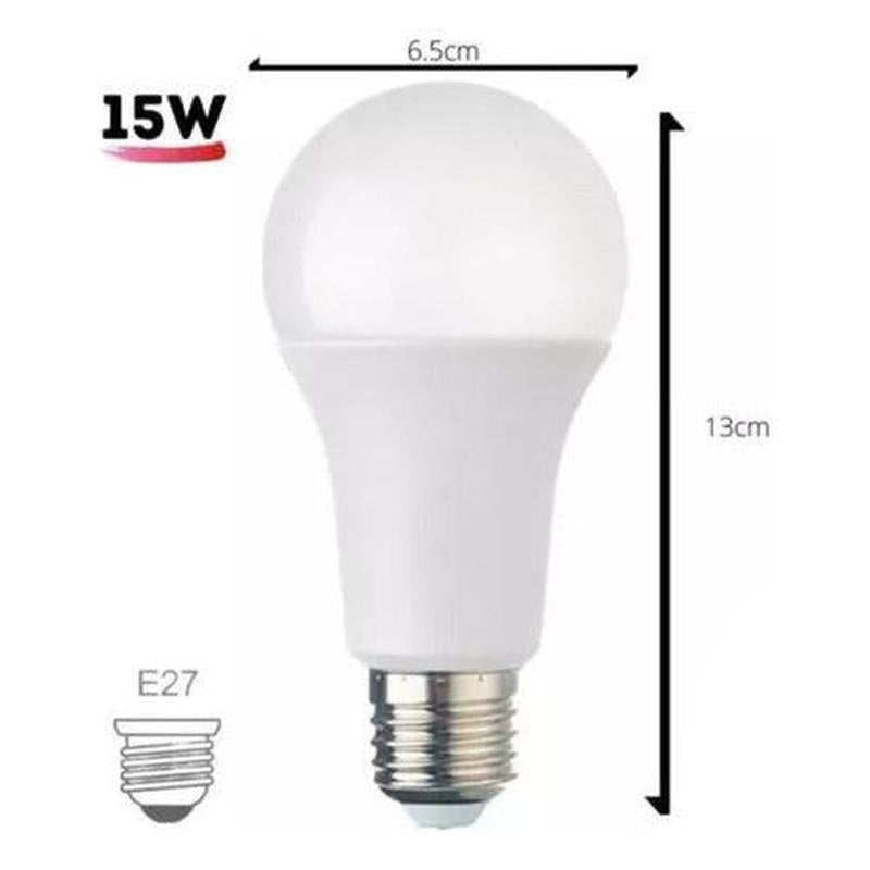 Pack 10 Ampolletas LED Base Rosca Normal E27 15W SEC - Deus Group
