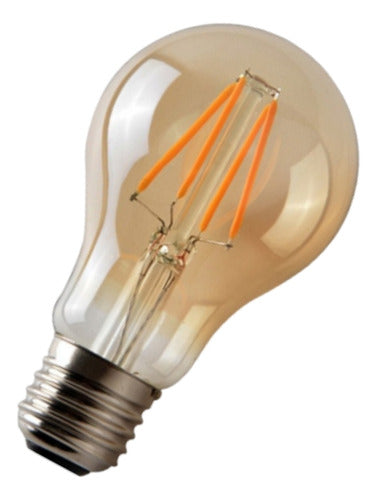 Pack 10 Ampolletas Led A60 Vintage 6w E27 2700k Ambar Retro