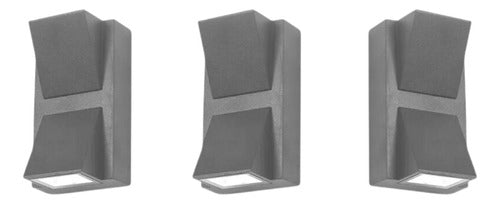 Pack 3 Aplique Led Doble Exterior Ip54 3000k Kapelle