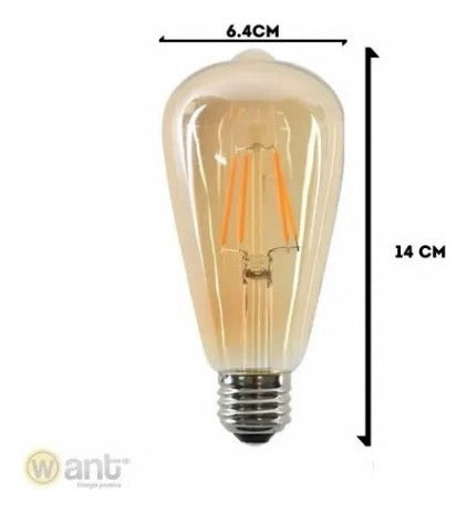 Ampolleta Vintage Decorativa LED Edison Filamento E27 8W