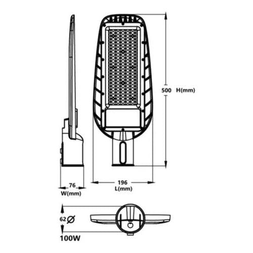 Luminaria Publica Alumbrado Slim 100w Luz Fría Certificada - Deus Group