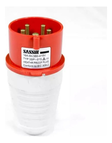 Enchufe Industrial Macho Volante Ip44 16a 380v 3p+n+t