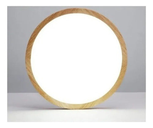 Panel Plafón Led Borde Madera Sobrepuesto Moderno 40cm 76w
