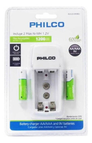Cargador De Muro Para Aa/aaa/9v Con 2 Pilas Recargables
