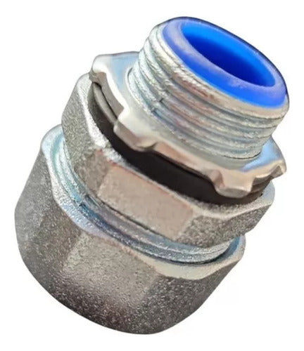 Pack 10 Conector Metálico Recto Para Flexible Metálico 20mm