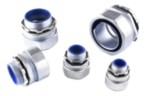 Pack 10 Conector Metálico Recto Para Flexible Metálico 20mm