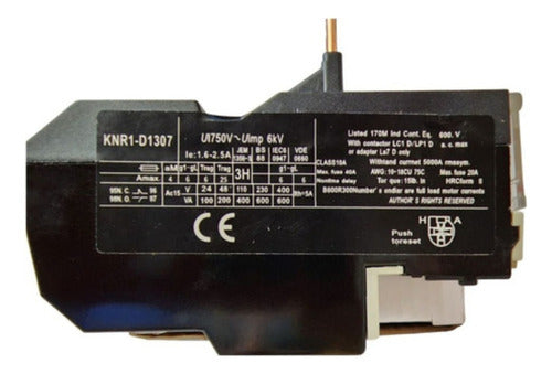 Relé Térmico 1.6a - 2.5a Contactor Lc1 D/lp1 Ip20 - Deus Group