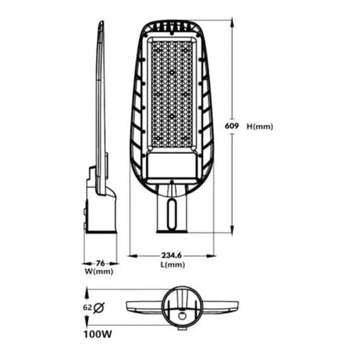 Luminaria Publica Alumbrado Slim 200w Luz Fría Certificada - Deus Group