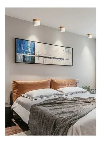 Panel Sobrepuesto Borde Madera Decorativo Led 6w Luz Fria