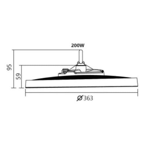 Campana Lampara Industrial Led Tipo Ufo High Bay 200w Ip65 - Deus Group